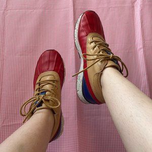 The Quadici Lite Sneaker in Light Vegtan and Chili